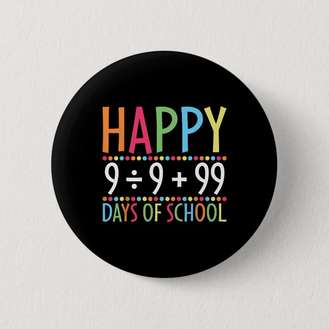 Math Formula 100 Days Of School Funny Math Teacher 6 Cm Round Badge (Front)