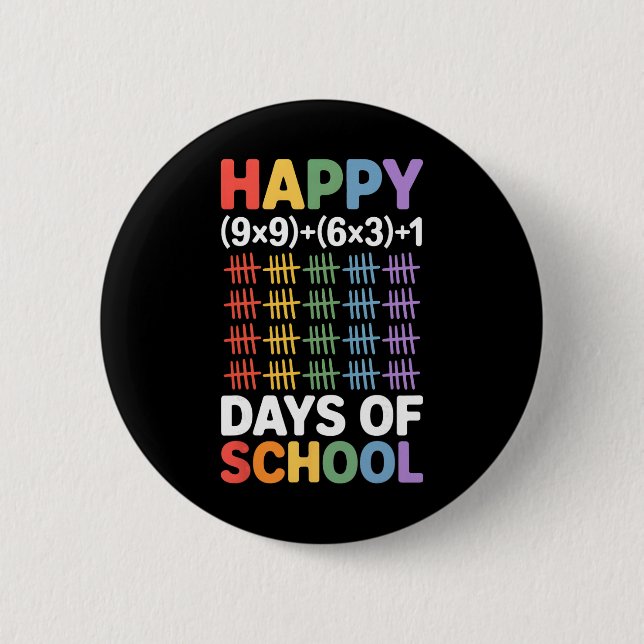 Math Formula 100 Days Of School Funny Math Teacher 6 Cm Round Badge (Front)