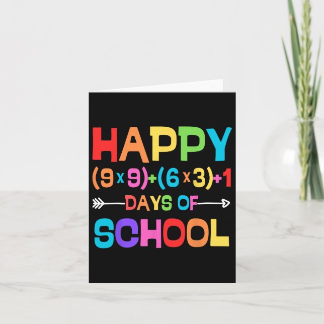 Math Formula 100 Days Of School Funny Math Teacher Card (Front)