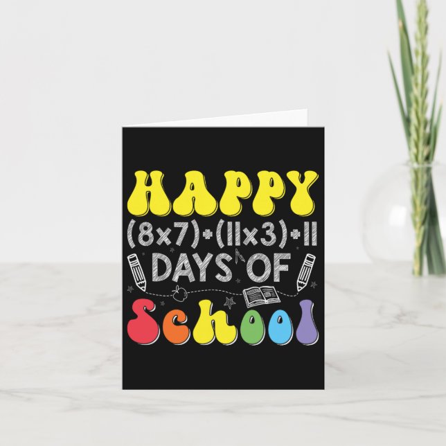 Math Formula 100 Days Of School Funny Math Teacher Card (Front)