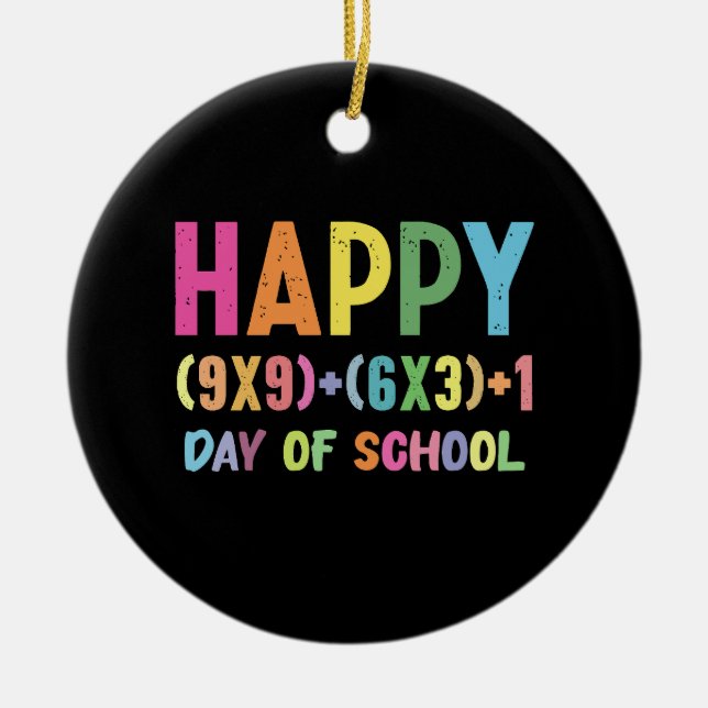 Math Formula 100 Days Of School Funny Math Teacher Ceramic Tree Decoration (Front)