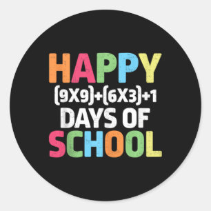 Math Formula 100 Days Of School Funny Math Teacher Classic Round Sticker