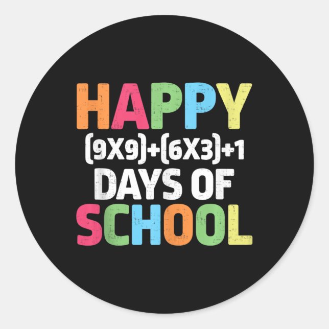 Math Formula 100 Days Of School Funny Math Teacher Classic Round Sticker (Front)
