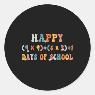 Math Formula 100 Days Of School Funny Math Teacher Classic Round Sticker