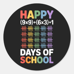 Math Formula 100 Days Of School Funny Math Teacher Classic Round Sticker