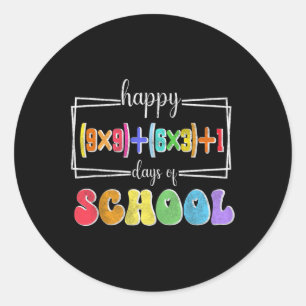 Math Formula 100 Days Of School Funny Math Teacher Classic Round Sticker