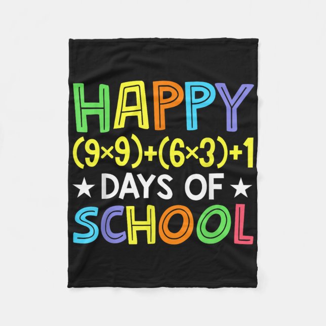 Math Formula 100 Days Of School Funny Math Teacher Fleece Blanket (Front)