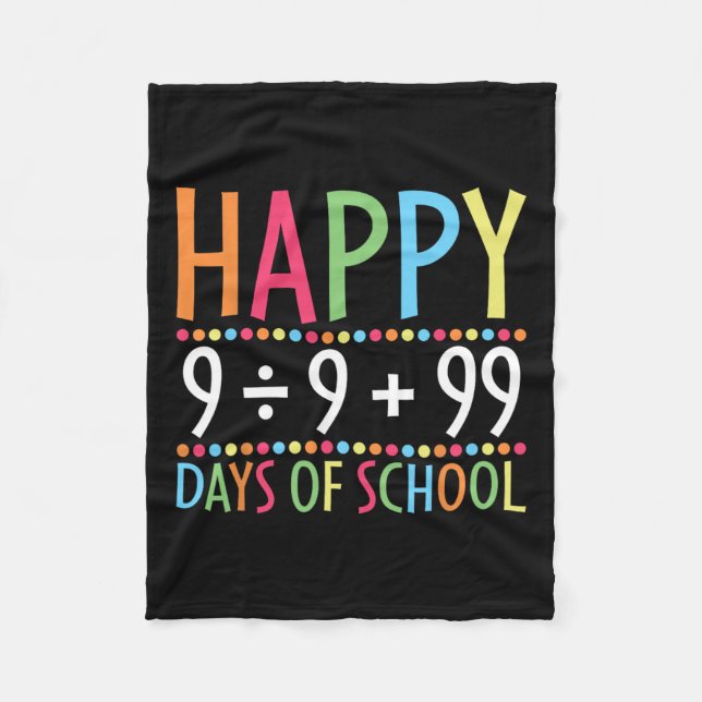 Math Formula 100 Days Of School Funny Math Teacher Fleece Blanket (Front)