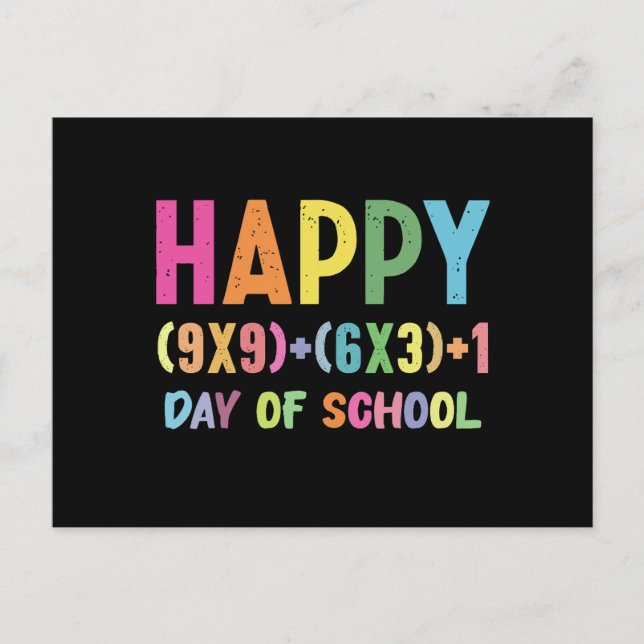 Math Formula 100 Days Of School Funny Math Teacher Invitation Postcard (Front)
