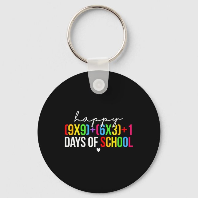 Math Formula 100 Days Of School Funny Math Teacher Key Ring (Front)
