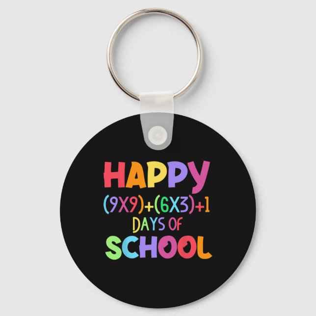 Math Formula 100 Days Of School Funny Math Teacher Key Ring (Front)