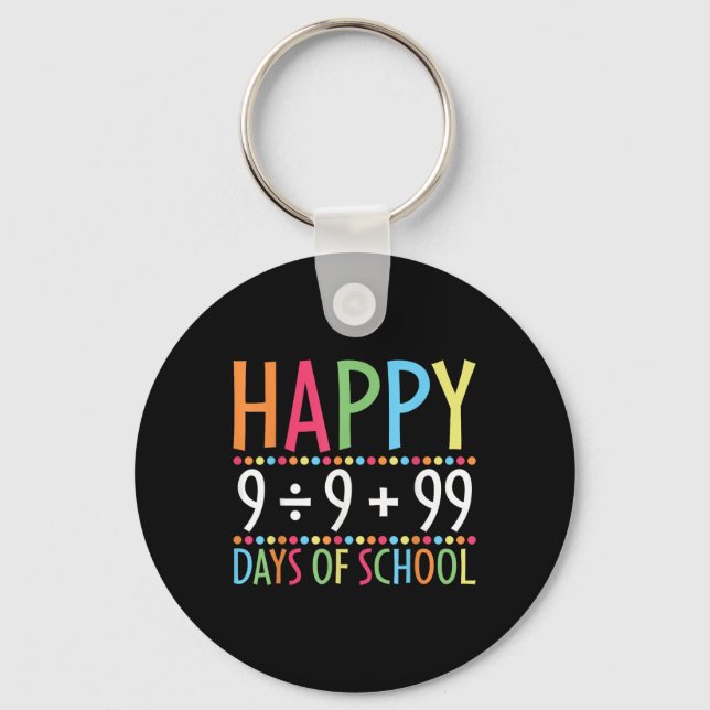 Math Formula 100 Days Of School Funny Math Teacher Key Ring (Front)