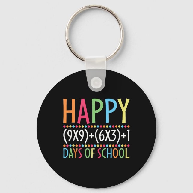 Math Formula 100 Days Of School Funny Math Teacher Key Ring (Front)