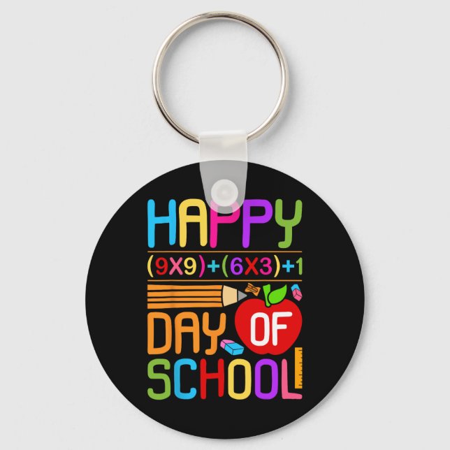 Math Formula 100 Days Of School Funny Math Teacher Key Ring (Front)