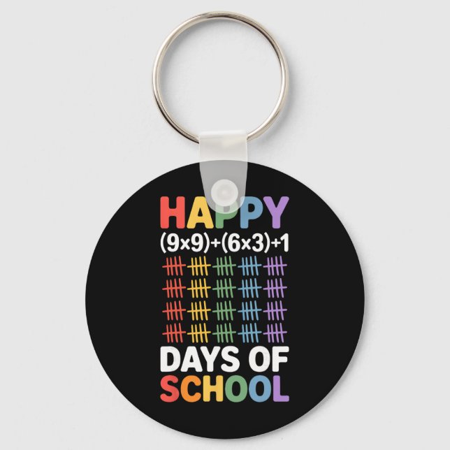 Math Formula 100 Days Of School Funny Math Teacher Key Ring (Front)