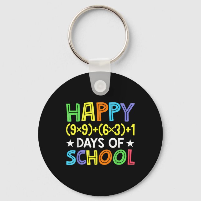 Math Formula 100 Days Of School Funny Math Teacher Key Ring (Front)