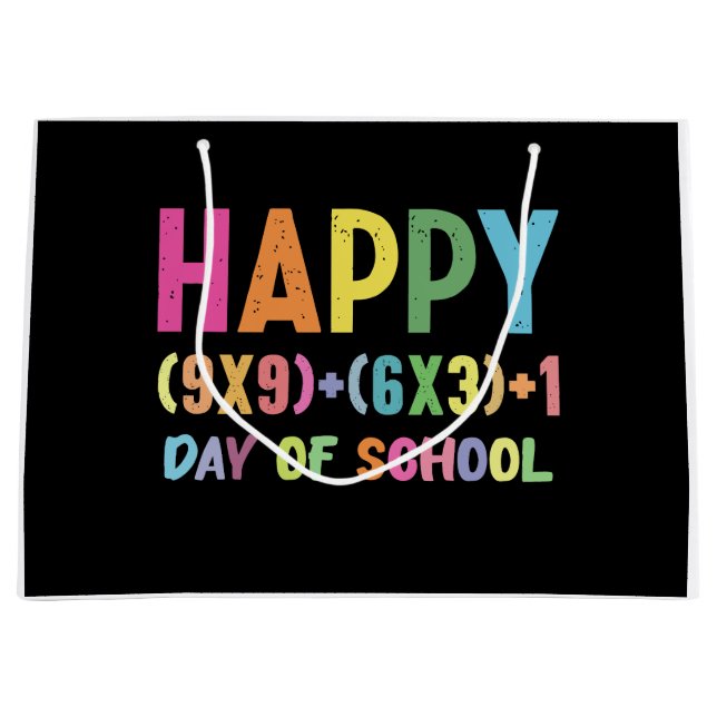 Math Formula 100 Days Of School Funny Math Teacher Large Gift Bag (Front)
