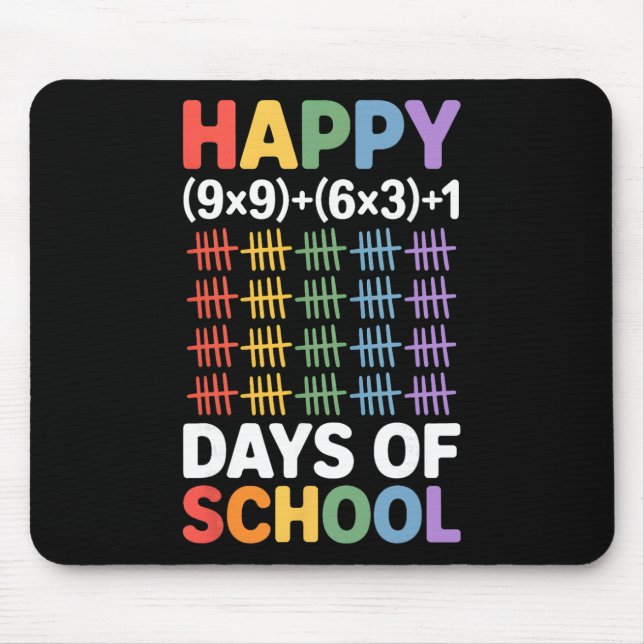Math Formula 100 Days Of School Funny Math Teacher Mouse Mat (Front)