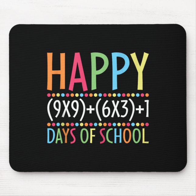 Math Formula 100 Days Of School Funny Math Teacher Mouse Mat (Front)