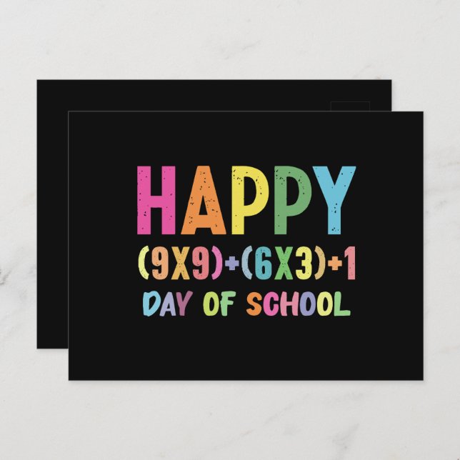 Math Formula 100 Days Of School Funny Math Teacher Postcard (Front/Back)