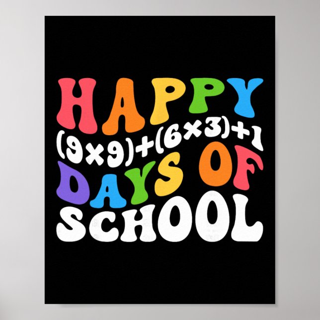 Math Formula 100 Days Of School Funny Math Teacher Poster (Front)