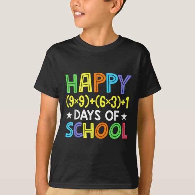 Math Formula 100 Days Of School Funny Math Teacher T-Shirt (Front)