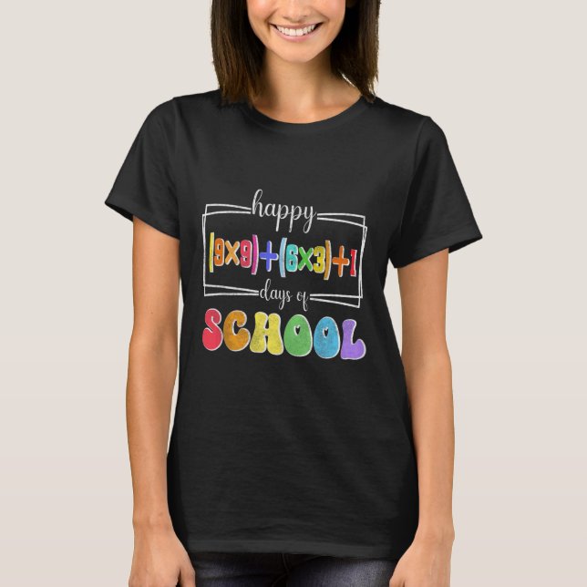 Math Formula 100 Days Of School Funny Math Teacher T-Shirt (Front)