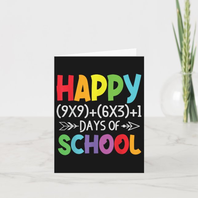 Math Formula 100 Days Of School Gifts Math Teacher Card (Front)