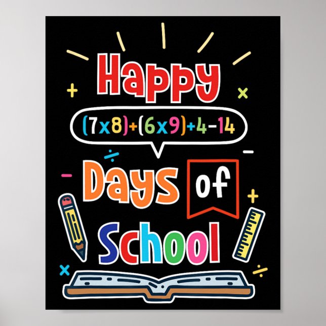 Math Formula 100 Days Of School Happy 100th Day Of Poster (Front)