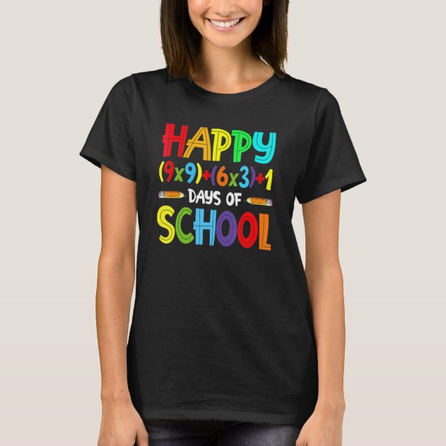 Math Formula 100 Days Of School  Math Teacher 100t T-Shirt (Front)