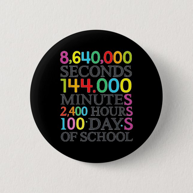 Math Formula 100 Days Of School Math Teacher Kids  6 Cm Round Badge (Front)