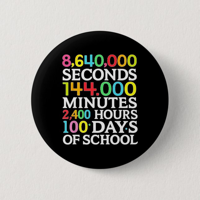 Math Formula 100 Days Of School Math Teacher Kids  6 Cm Round Badge (Front)