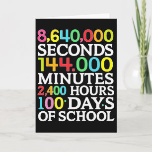 Math Formula 100 Days Of School Math Teacher Kids Card