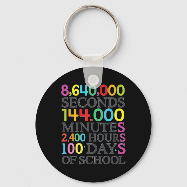 Math Formula 100 Days Of School Math Teacher Kids  Key Ring (Front)
