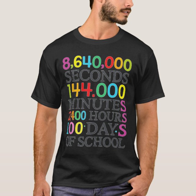 Math Formula 100 Days Of School Math Teacher Kids  T-Shirt (Front)