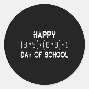 Math Formula 100 Days Of School Math Teacher Stude Classic Round Sticker