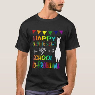 Math Formula 100 Days Of School No Prob Llama Teac T-Shirt