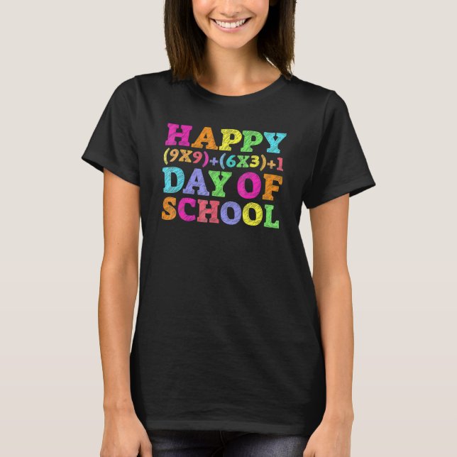 Math Formula 100 Days Of School Shirt Math Teacher (Front)