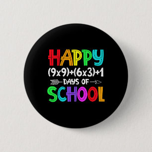 Math Formula 100 Days Of School Shirt Math Teacher 6 Cm Round Badge