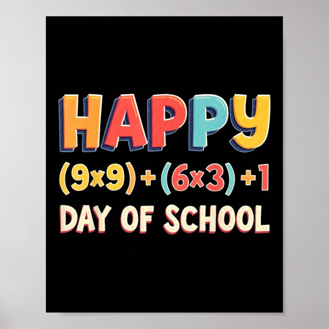 Math Formula 100 Days Of School Teacher Boys Girls Poster (Front)