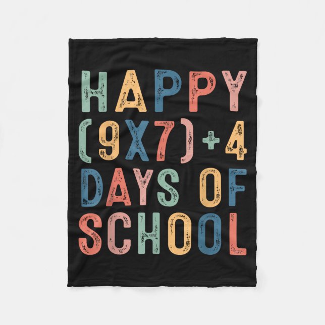Math Formula 67 Days Of School Funny Math Teacher  Fleece Blanket (Front)