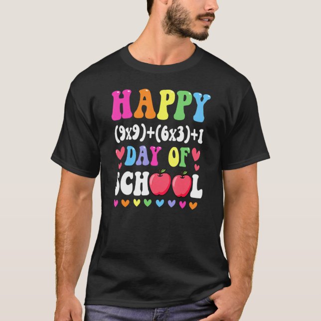 Math Formula Happy 100 Days Of School 100th Day Ma T-Shirt (Front)