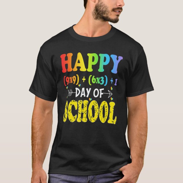 Math Formula Happy 100 Days Of School 100th Day Te T-Shirt (Front)