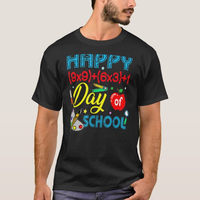 Math Formula Happy 100 Days Of School 100th Day Te T-Shirt (Front)
