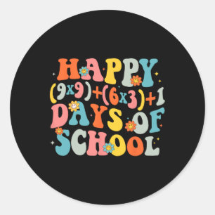 Math Formula Happy 100 Days Of School Funny Math T Classic Round Sticker
