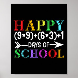Math Formula Happy 100 Days Of School Funny Math T Poster