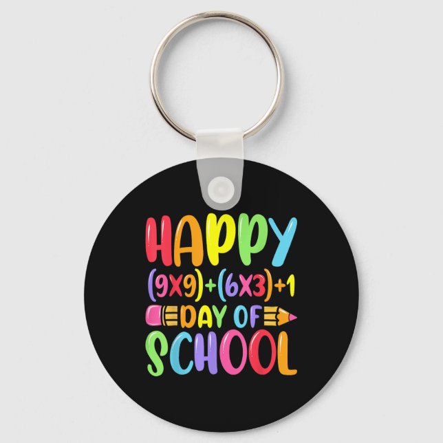 Math Formula Happy 100 Days Of School Teacher Math Key Ring (Front)