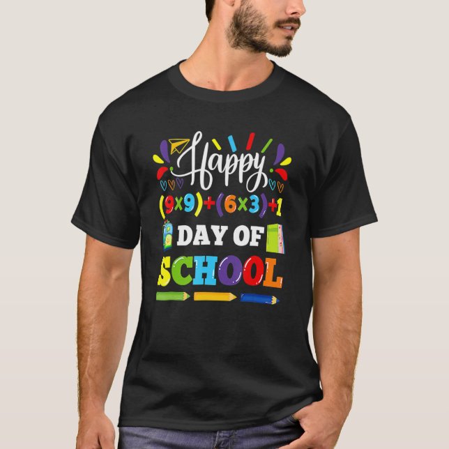 Math Formula Happy 100th Day Of School Funny Math  T-Shirt (Front)