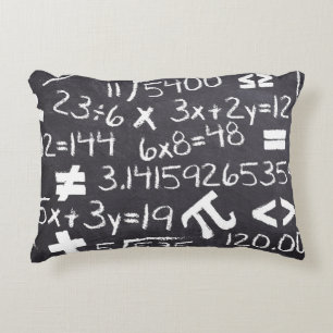 Math Formulas and Equations Black and White Decorative Cushion