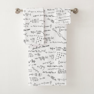 Math Formulas And Numbers Bathroom Bath Towel Set